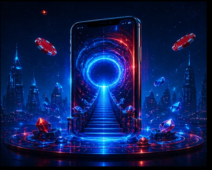 Abstrakte kosmische Kommandozentrale als visuelle Metapher für die Marvel Casino Lobby